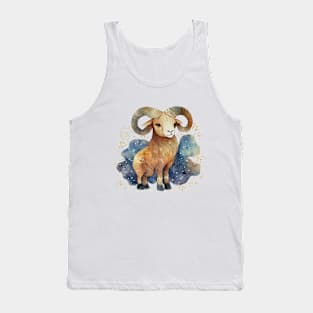 Watercolor Zodiac Aries Tank Top